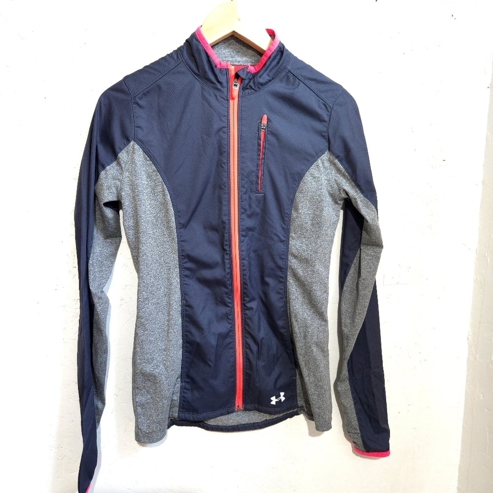 Under Armour | Navy and Gray Jacket Pink Details